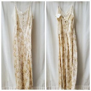 NWT 100% Silk VS Floral Gown Slip Dress L